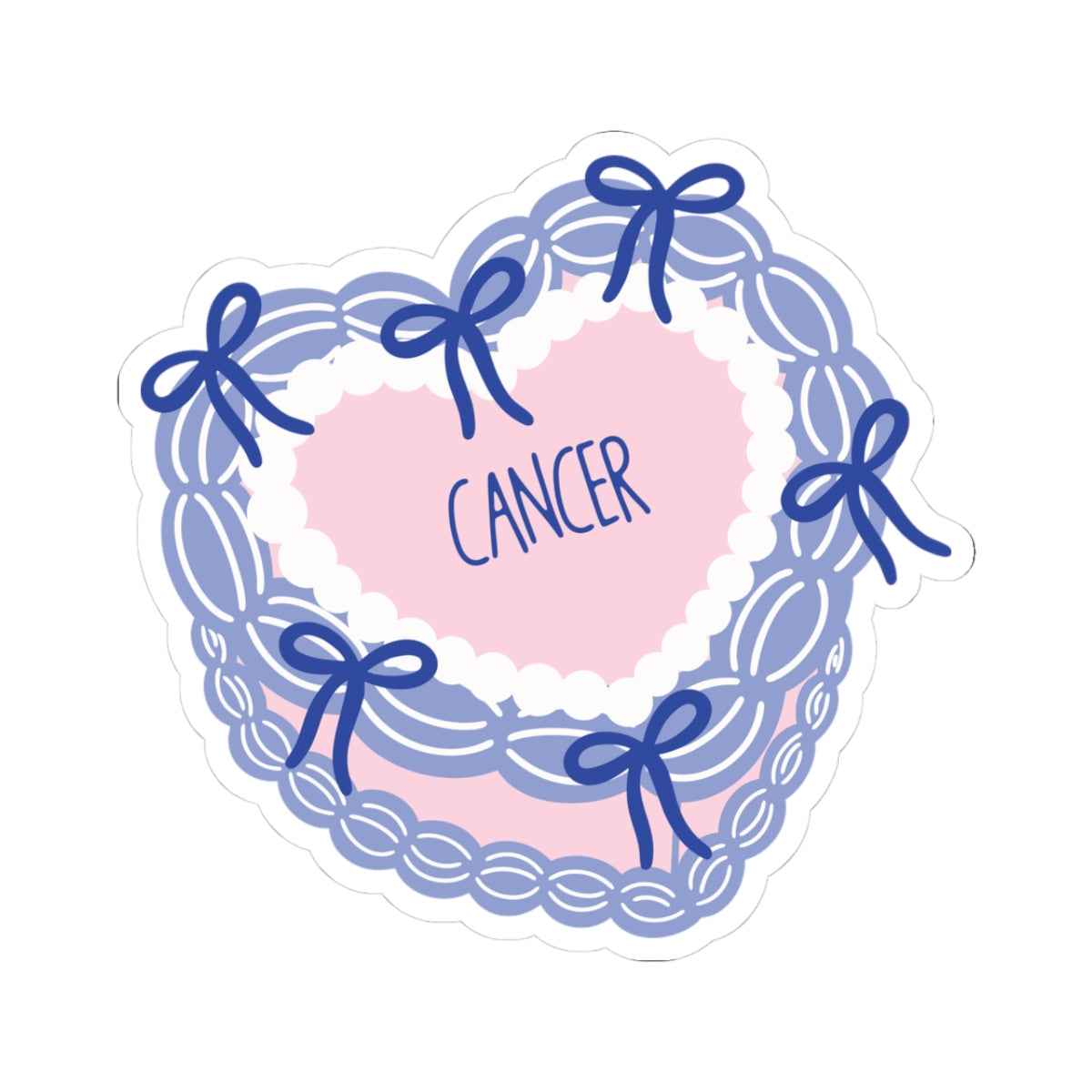 Cancer Vintage Cake Sticker