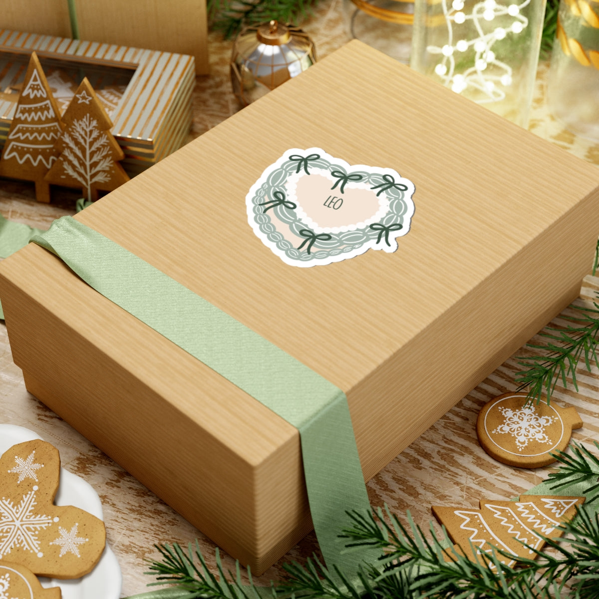 Leo Vintage Cake Sticker