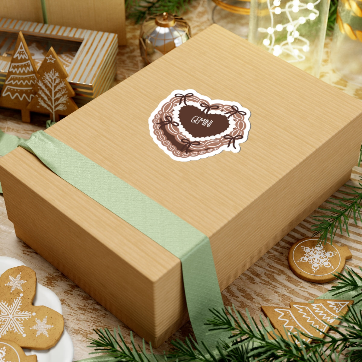 Gemini Vintage Cake Sticker