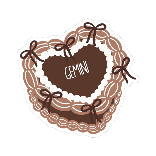 Gemini Vintage Cake Sticker