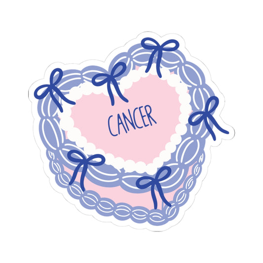 Cancer Vintage Cake Sticker