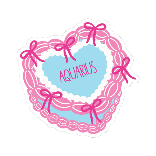 Aquarius Vintage Cake Sticker