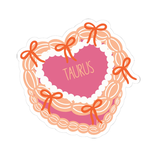 Taurus Vintage Cake Sticker