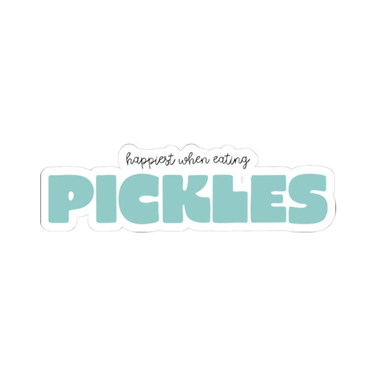 Happiest When Eating Pickles Sticker