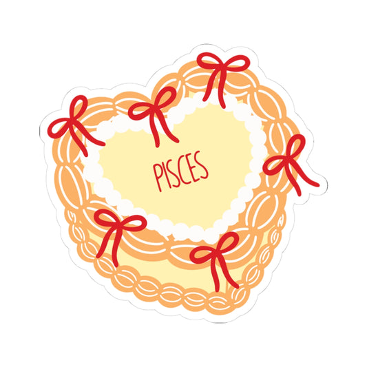 Pisces Vintage Cake Sticker