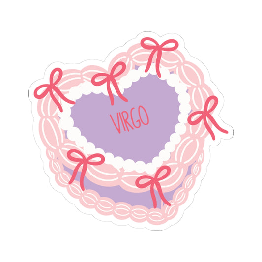 Virgo Vintage Cake Sticker
